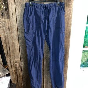 Navy Cargo Scrub Pants